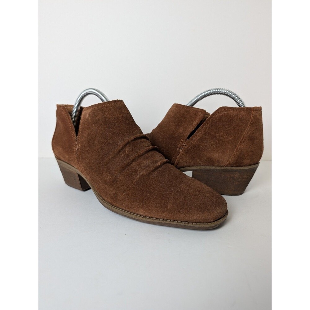 Zodiac Hope Women's Suede Leather Ankle Western Chelsea Booties Shoe 9M - Cognac
